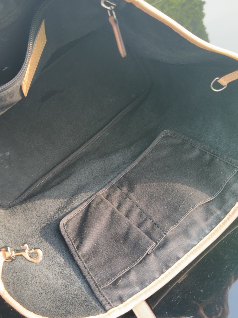 Coach Black Tote with Tan Trim and Handles - Picture 4 of 6